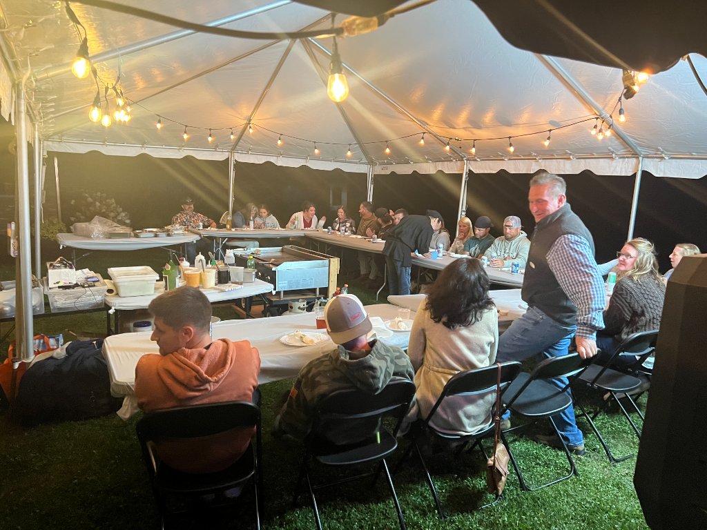Dinner event under tent
