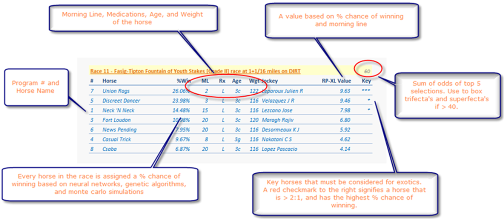 Sample race card explained