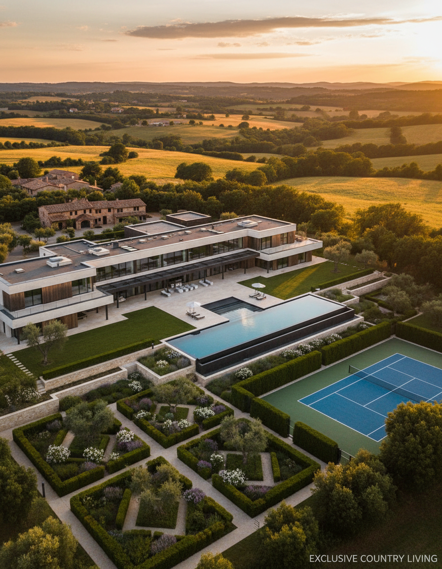 Luxury estate aerial view