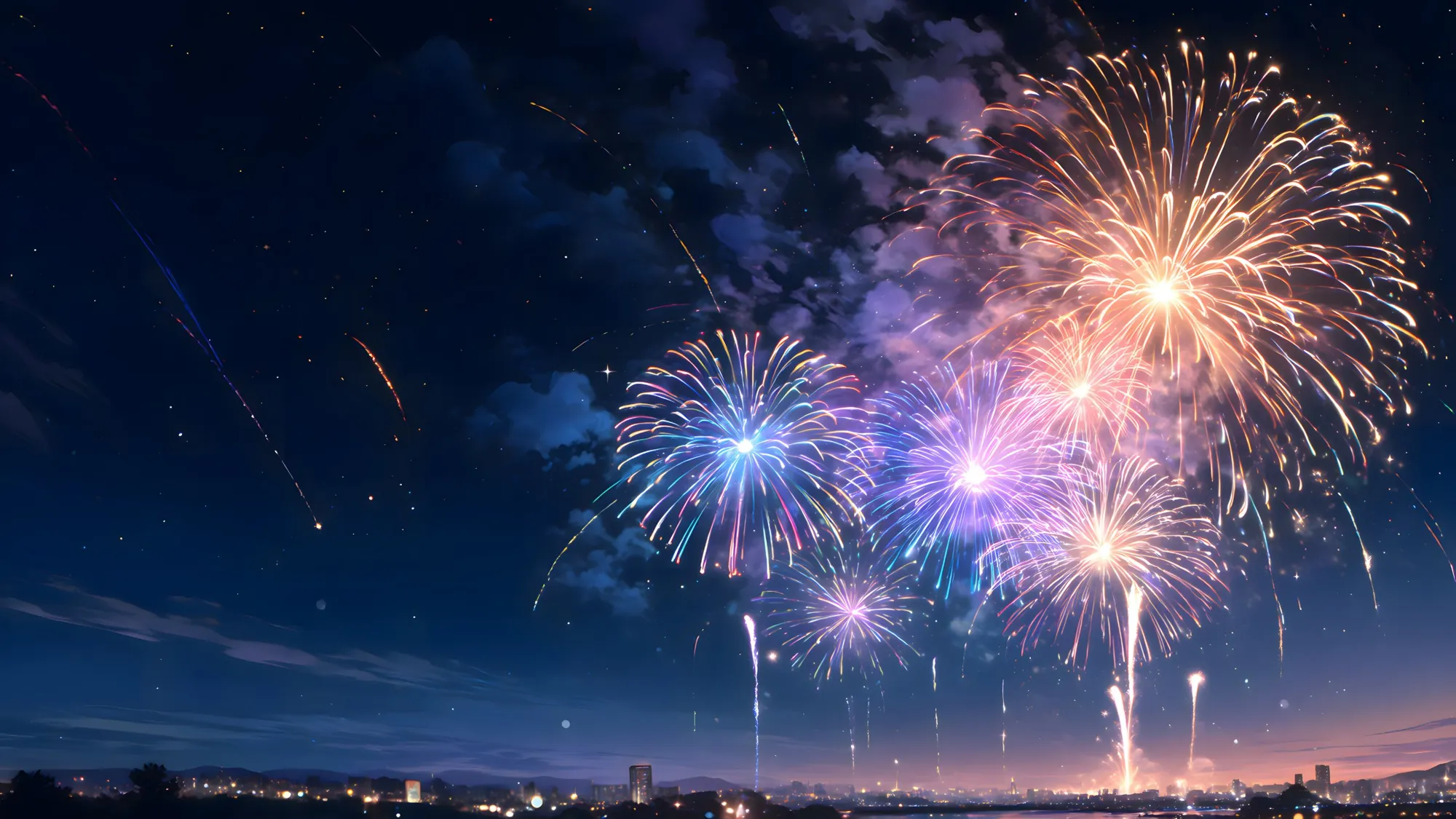Feuerwerk am Nachthimmel