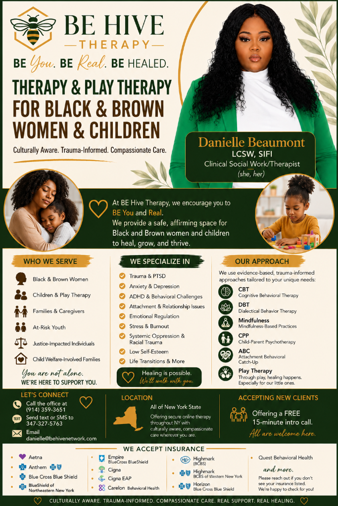 BE HIVE Therapy flyer