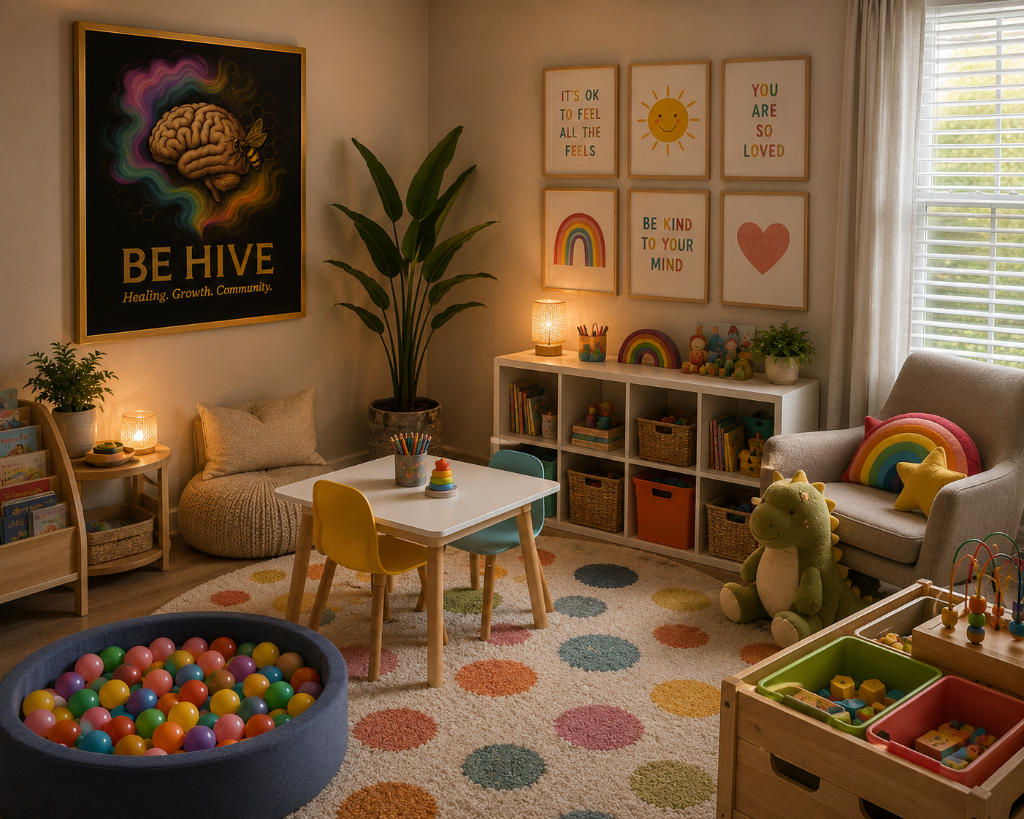 BE HIVE play therapy room