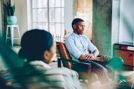 Black man in therapy