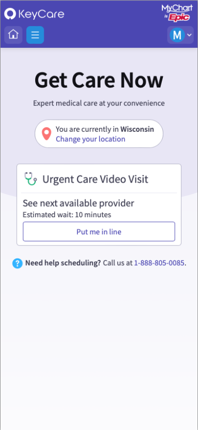 Start inside MyChart
