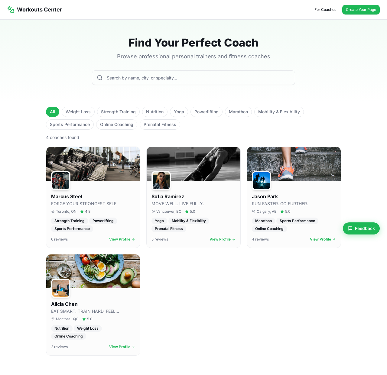 Fitness coaching platform   template preview