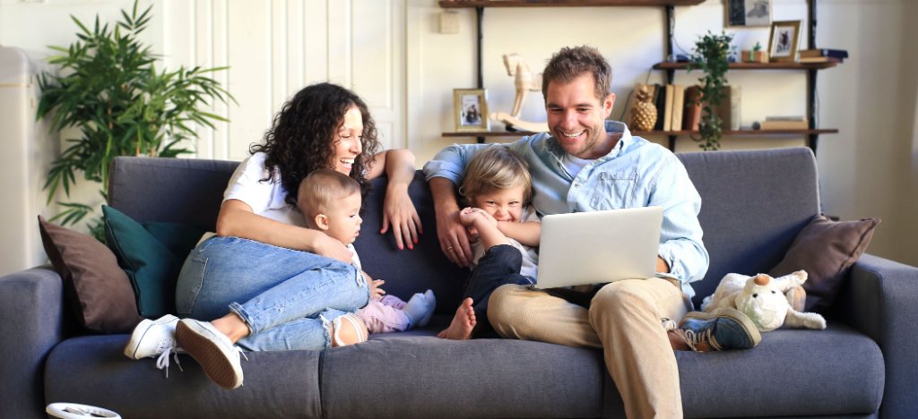 Happy family at home