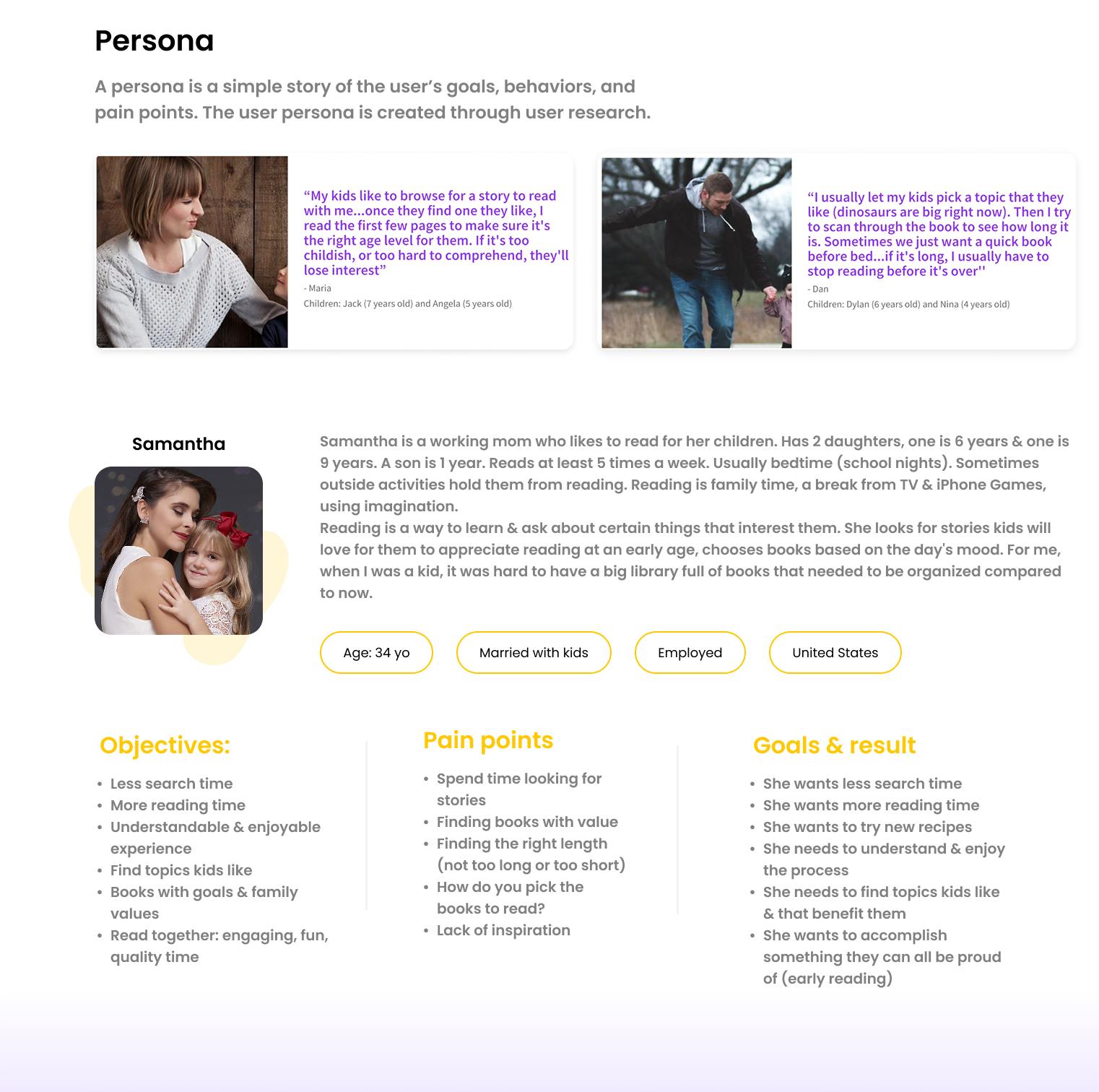 Persona — Samantha, a working mom reading with her kids