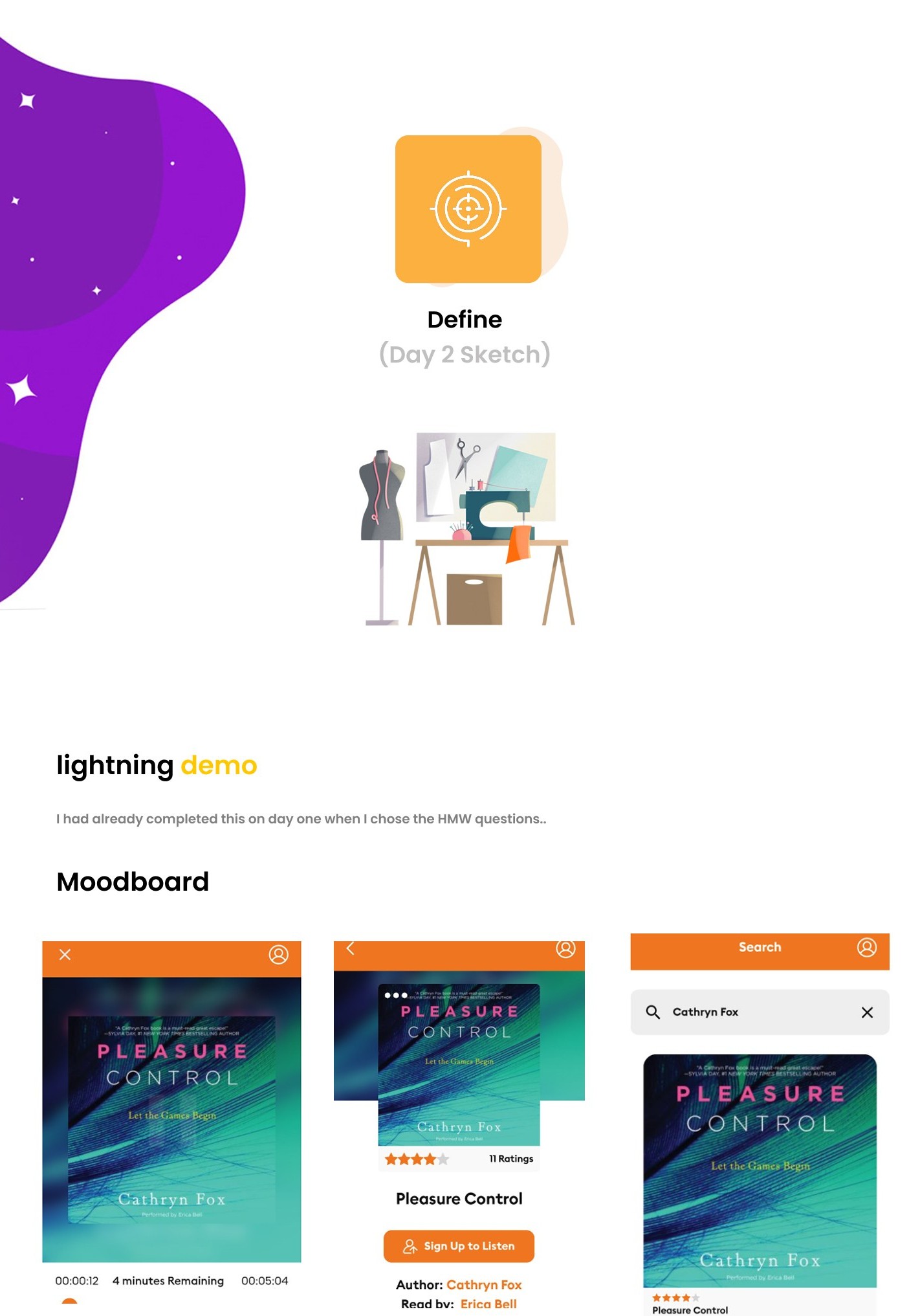 Define — lightning demo and moodboard