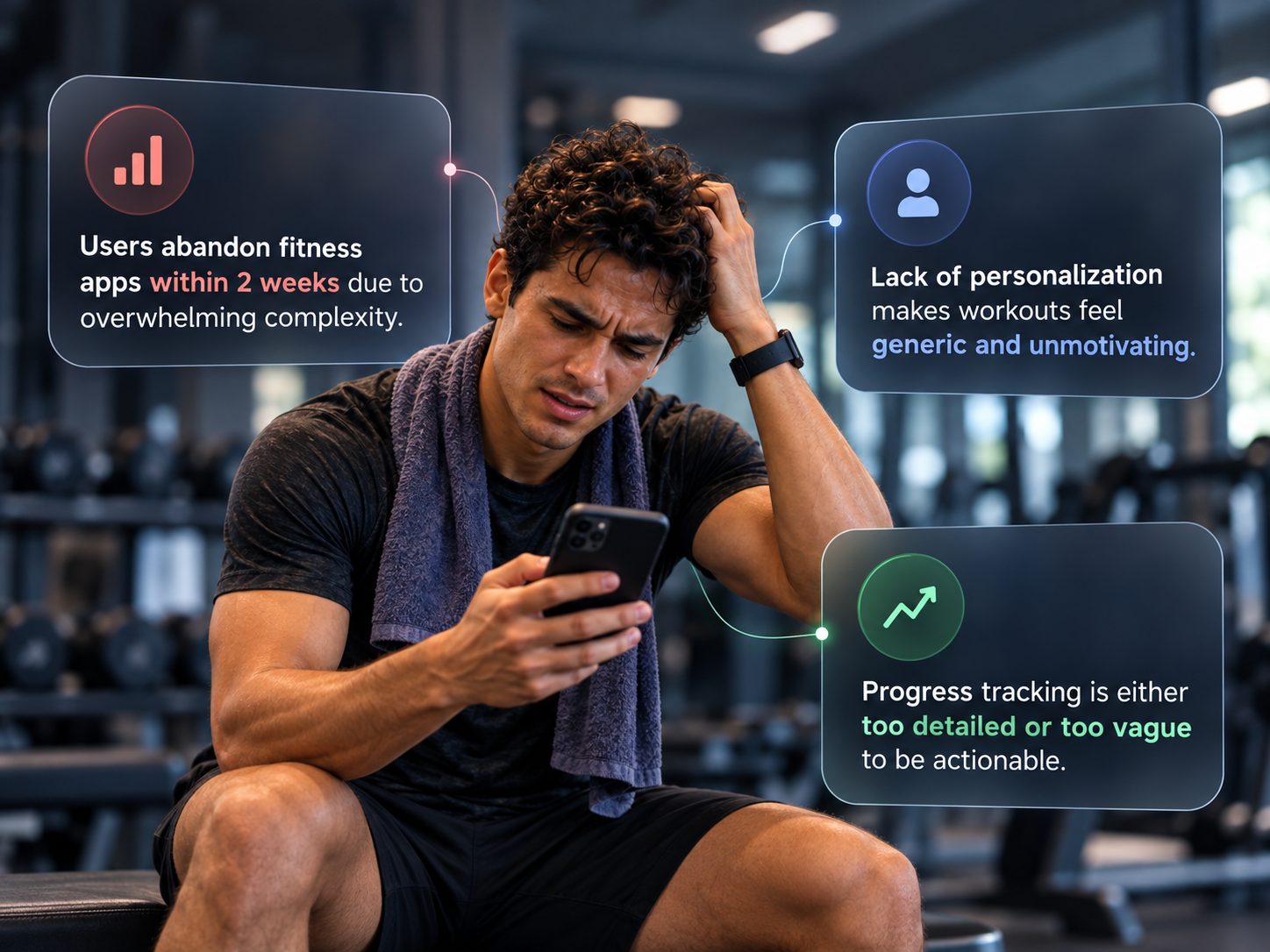 The challenge — users abandon fitness apps within 2 weeks