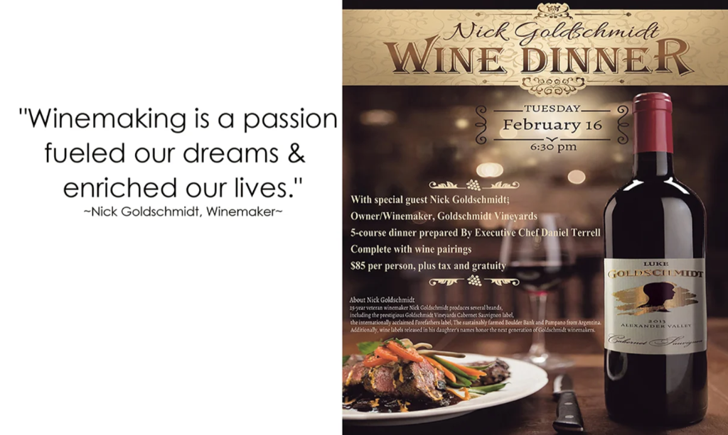 Wine Dinner screen