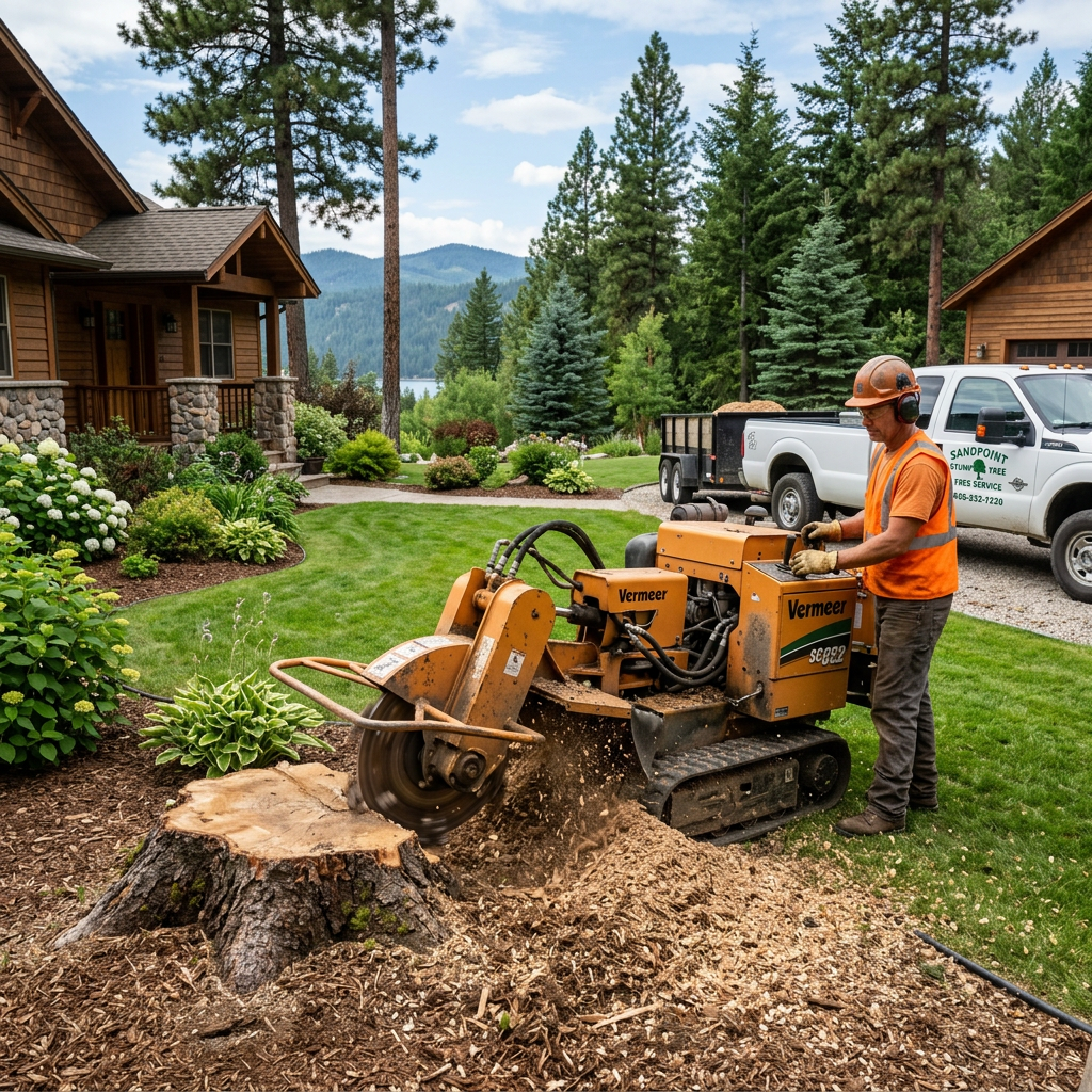 Stump grinding service in Sandpoint Idaho by Northwest Tree Care