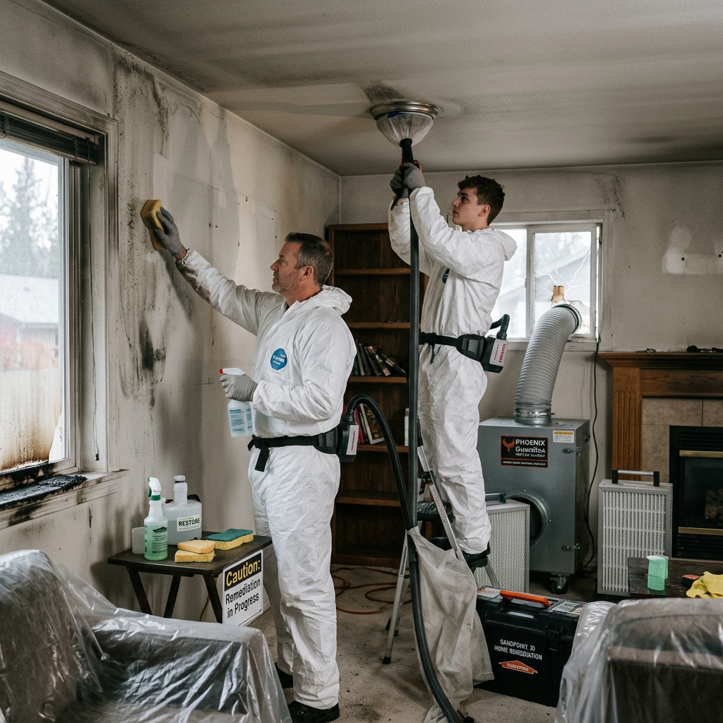Smoke remediation in a Sandpoint Idaho home by North Idaho Flood and Fire