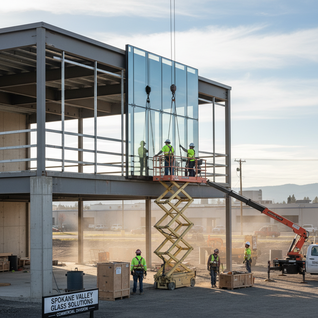 Commercial glass installation and repair in Spokane Valley WA by Grizzly Glass Centers