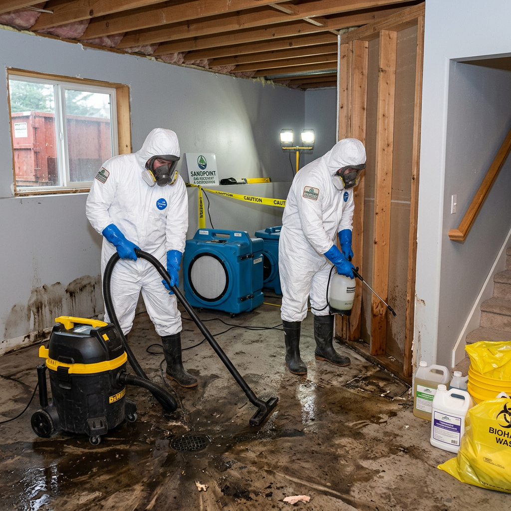 Professional sewage damage cleanup in a Sandpoint Idaho home by North Idaho Flood and Fire
