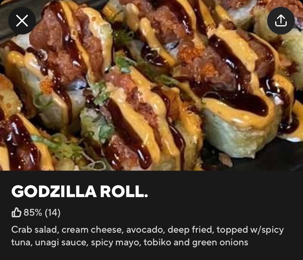 Godzilla Roll — before