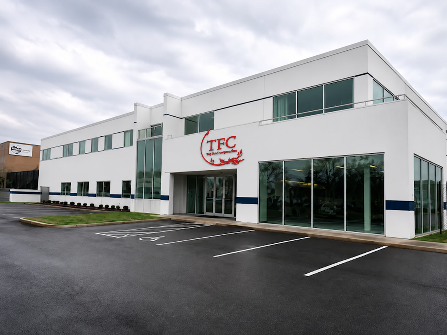 Top Food Corporation building with TFC logo