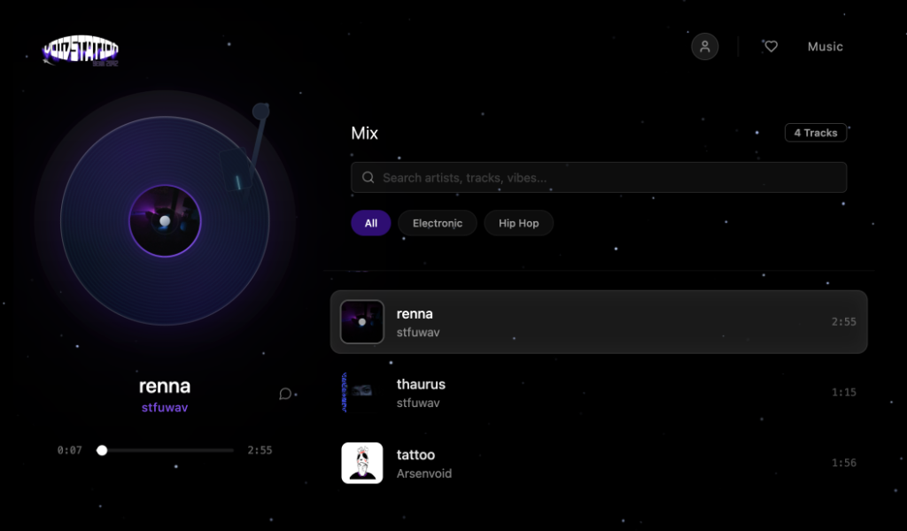 Voidstation website screenshot 1