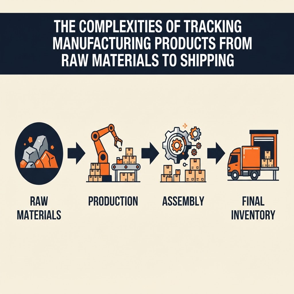 The complexities of tracking manufacturing products from raw materials to shipping