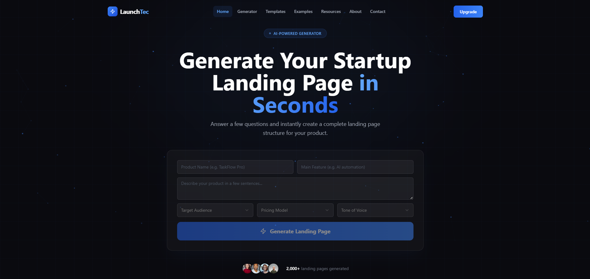 LaunchForge — Landing page builder for launches template preview