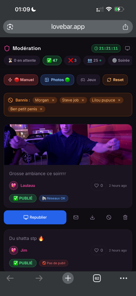 Modération mobile
