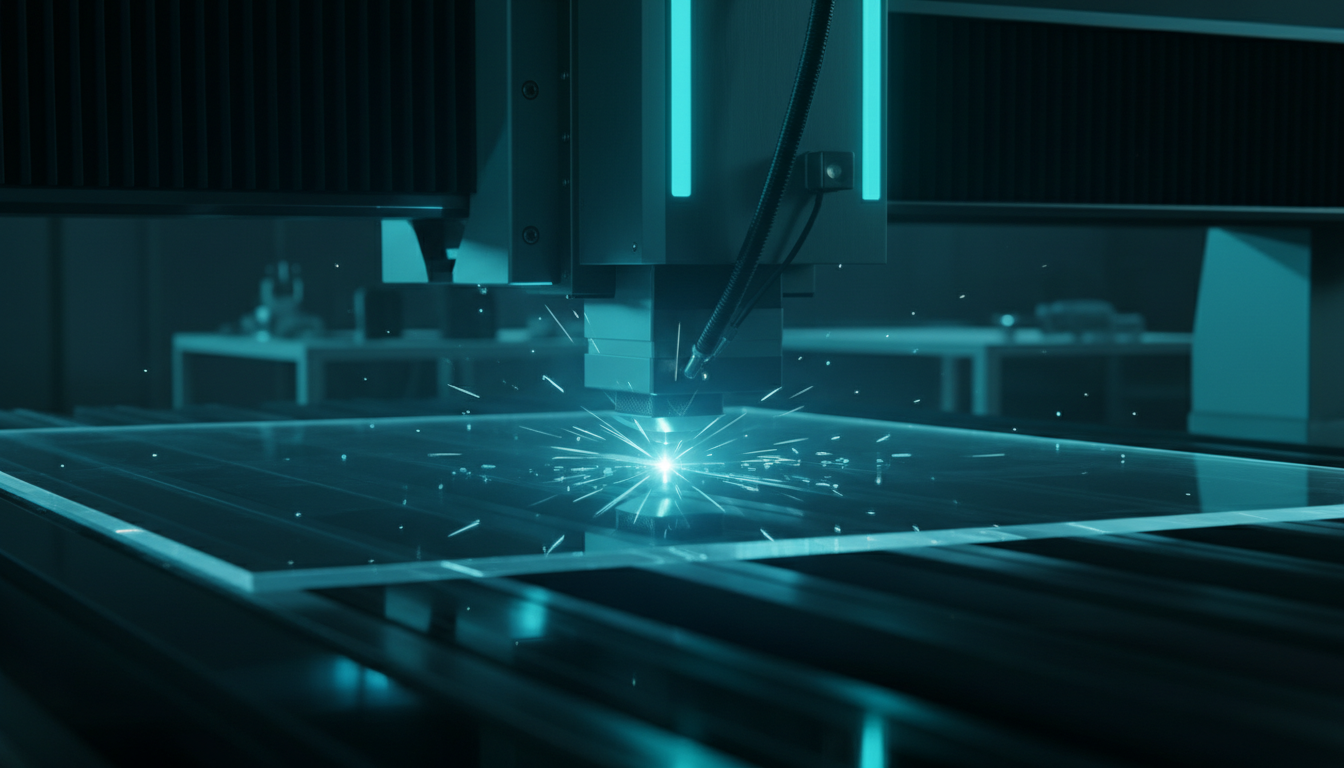 CNC machine cutting acrylic
