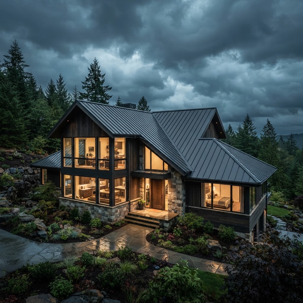 Premium home with metal roof