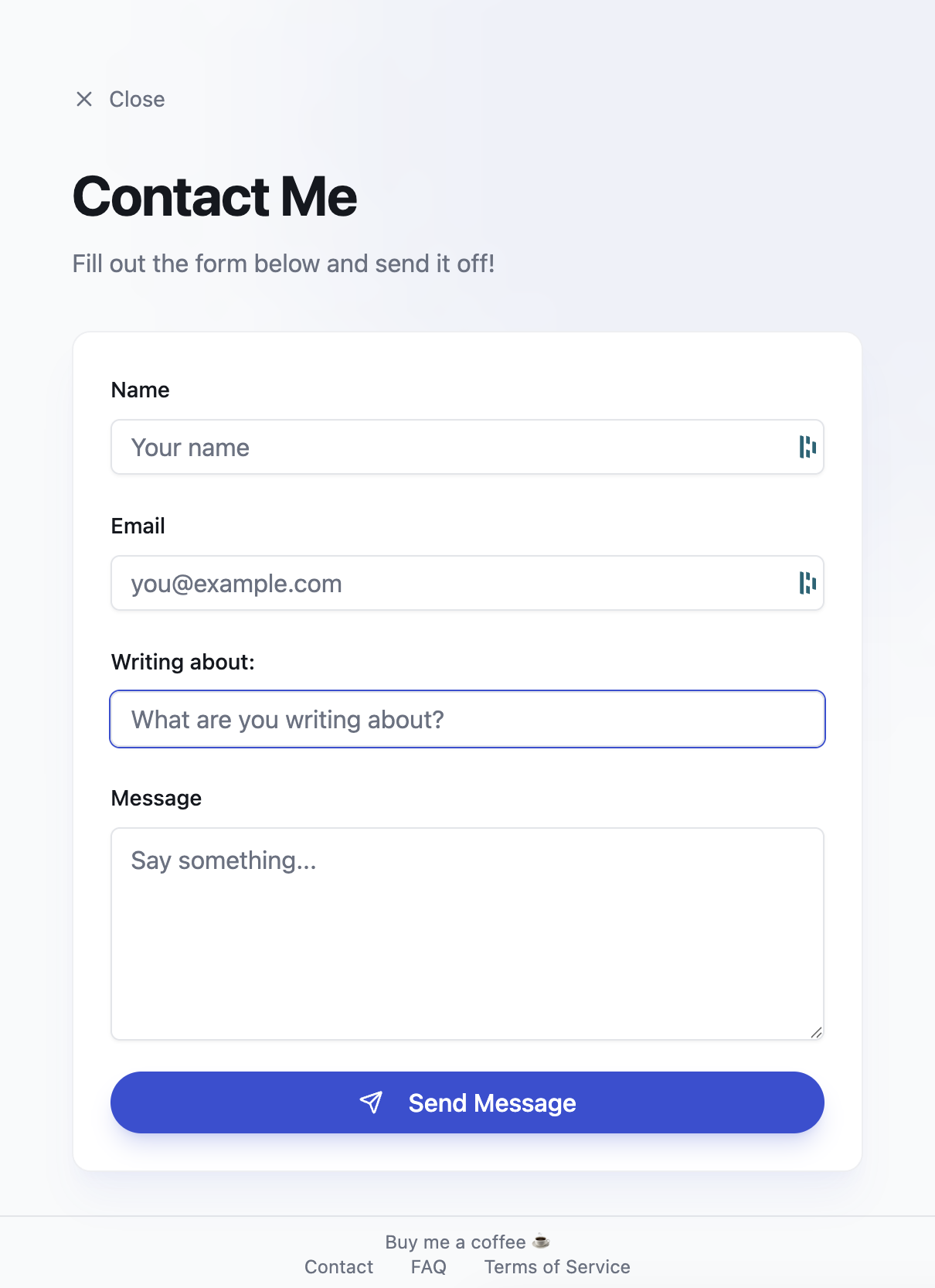 Contact Me template preview