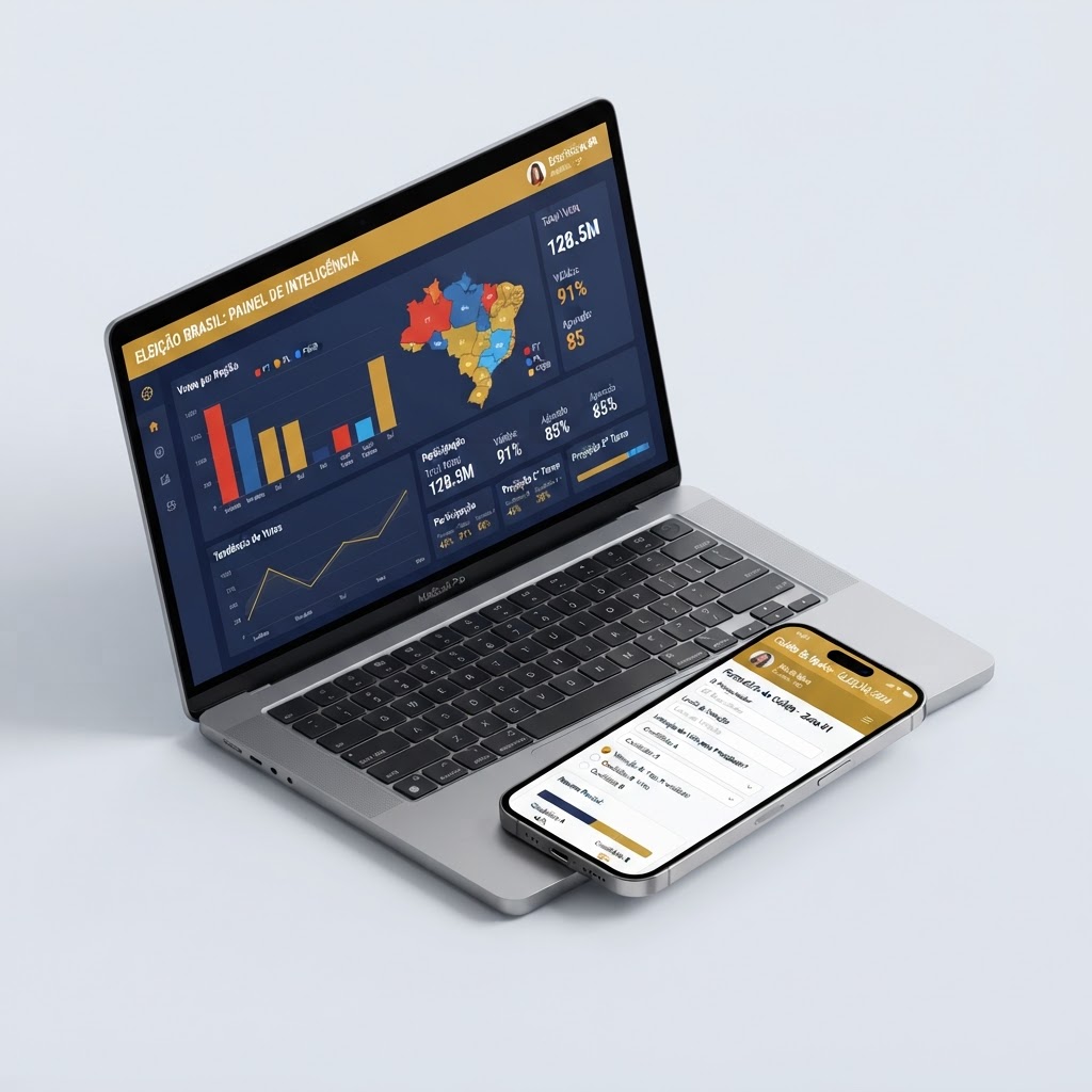 Plataforma ITEC Intelligence — Dashboard no notebook e aplicativo no celular