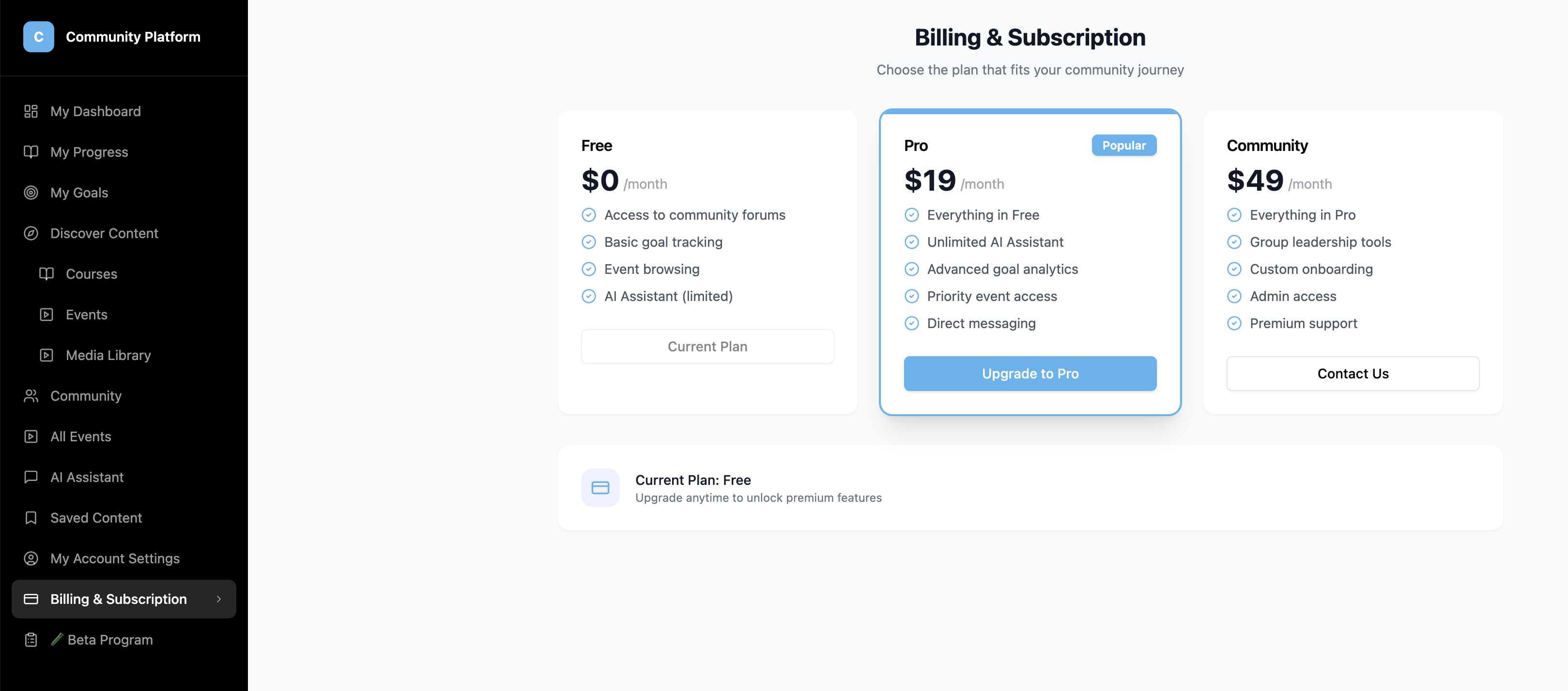 CommunityCore template preview