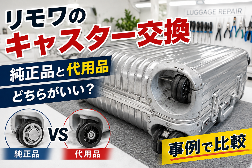 リモワのキャスター交換 純正品と代用品どちらがいい？事例で比較