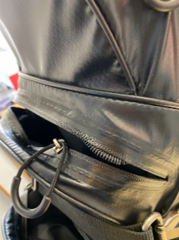 ゴルフバッグ ファスナースライダー外れ修理