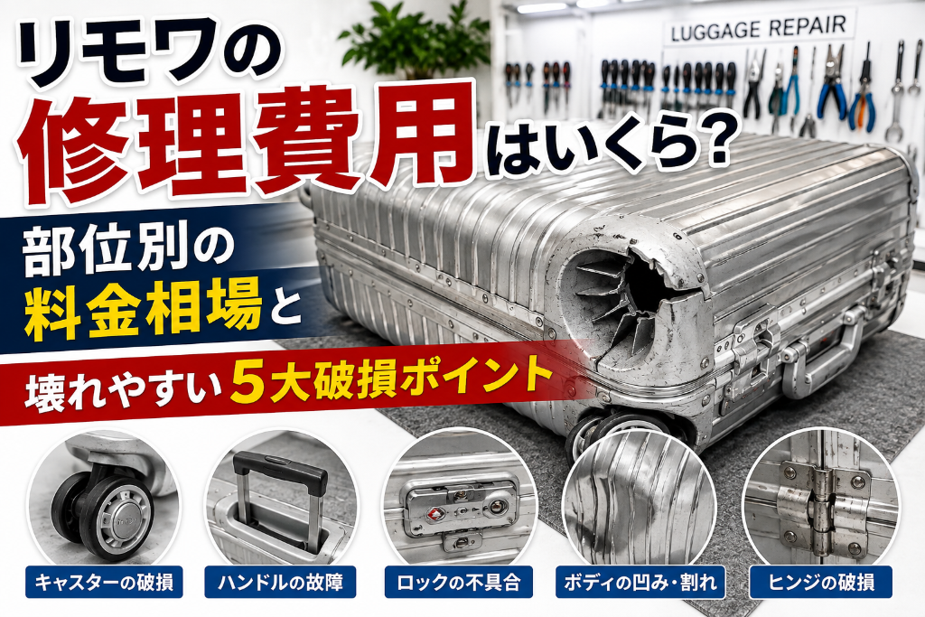 リモワの修理費用はいくら？部位別の料金相場と壊れやすい5大破損ポイント
