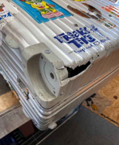 RIMOWA アルミボディ削れ修理（広範囲補修対応）