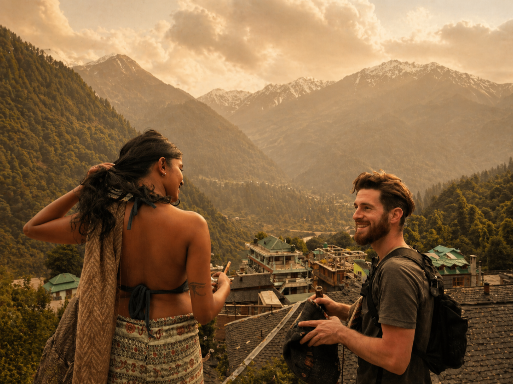 Raz and Sarita in the mountains
