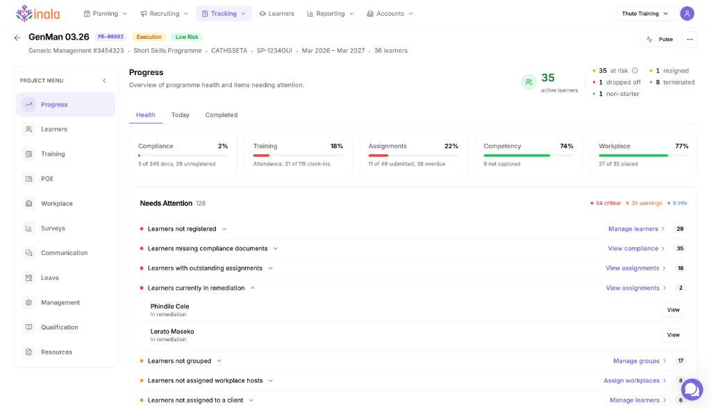 Manage and track the project.