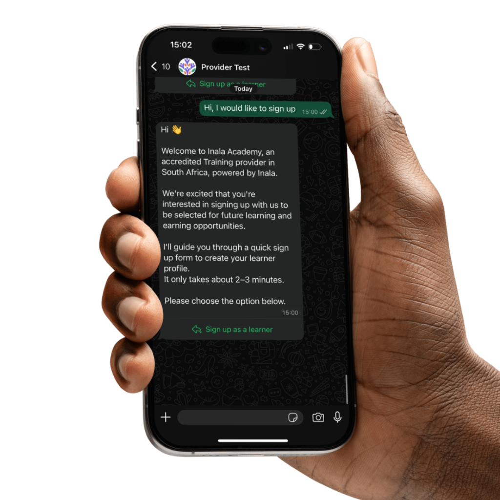 Learner WhatsApp experience