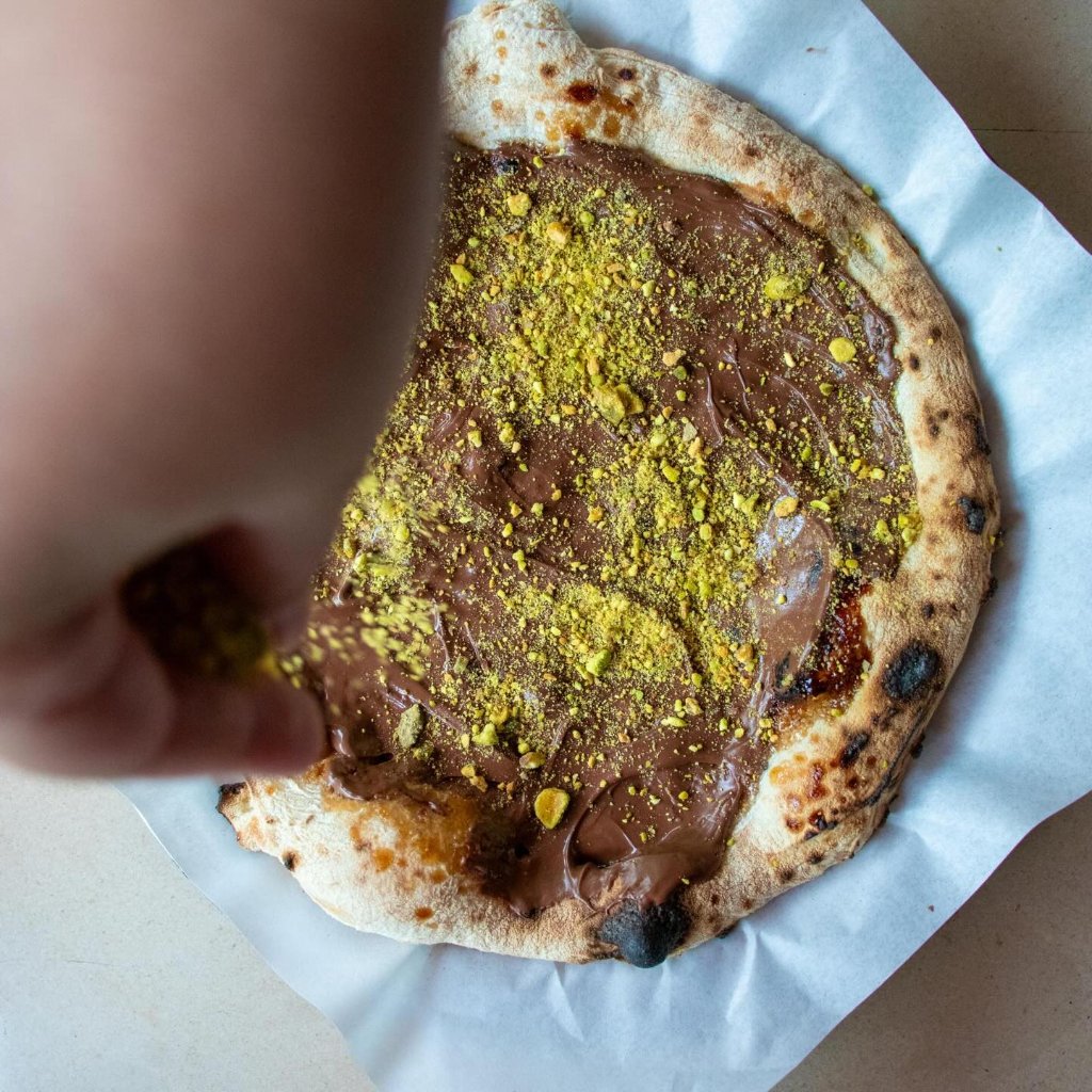 Pizza de Nutella e Pistácio