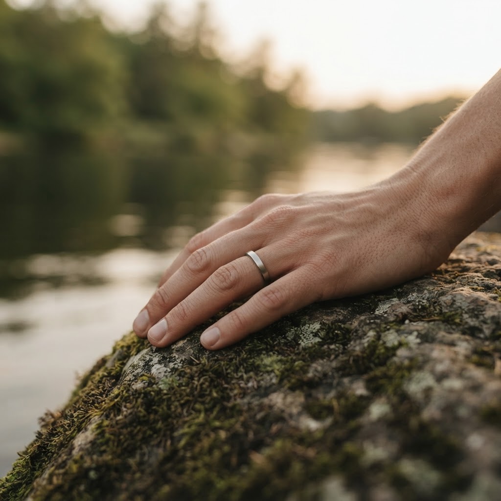 A quiet outdoor moment with an understated wearable
