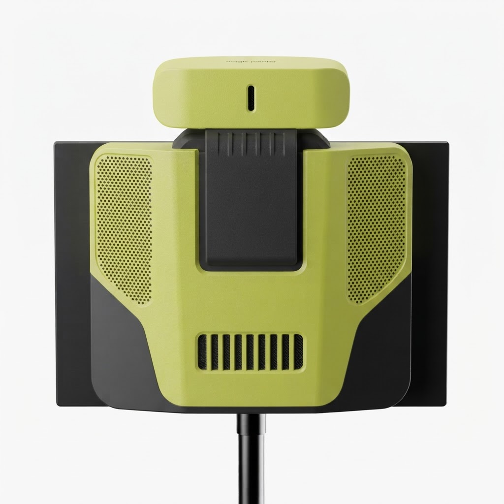 magic painter, Inc hardware unit — rear view of the sports tracking kiosk