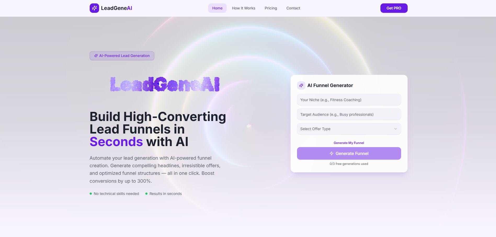Leadgene — Funnel builder for lead generation template preview