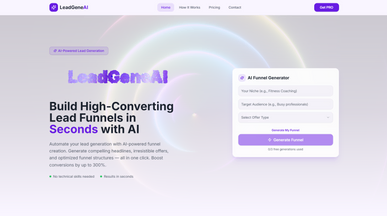 Leadgene — Funnel builder for lead generation template preview