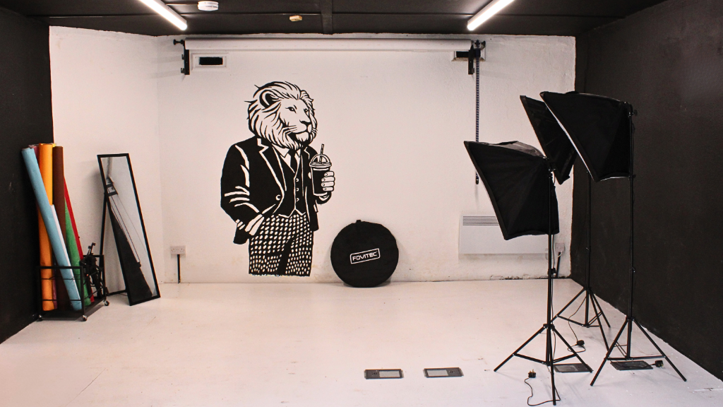 Photography studio in Hastings with lighting and backdrops
