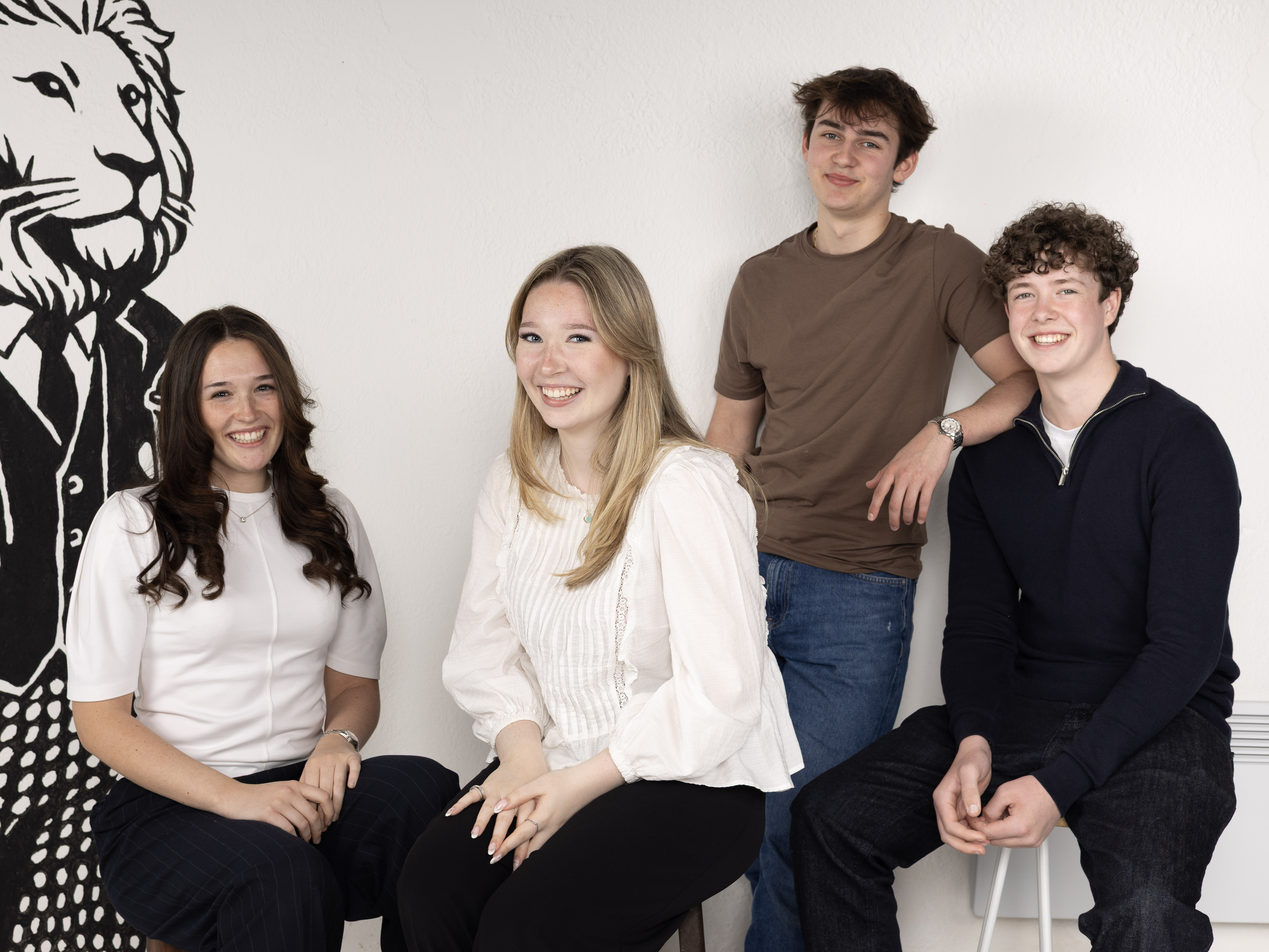 Four young people on the 181st Street T Level placement programme at The Studio Hastings