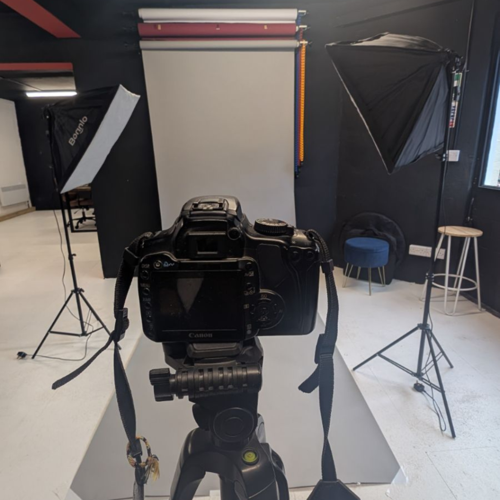 Photography studio in Hastings with lighting and backdrops
