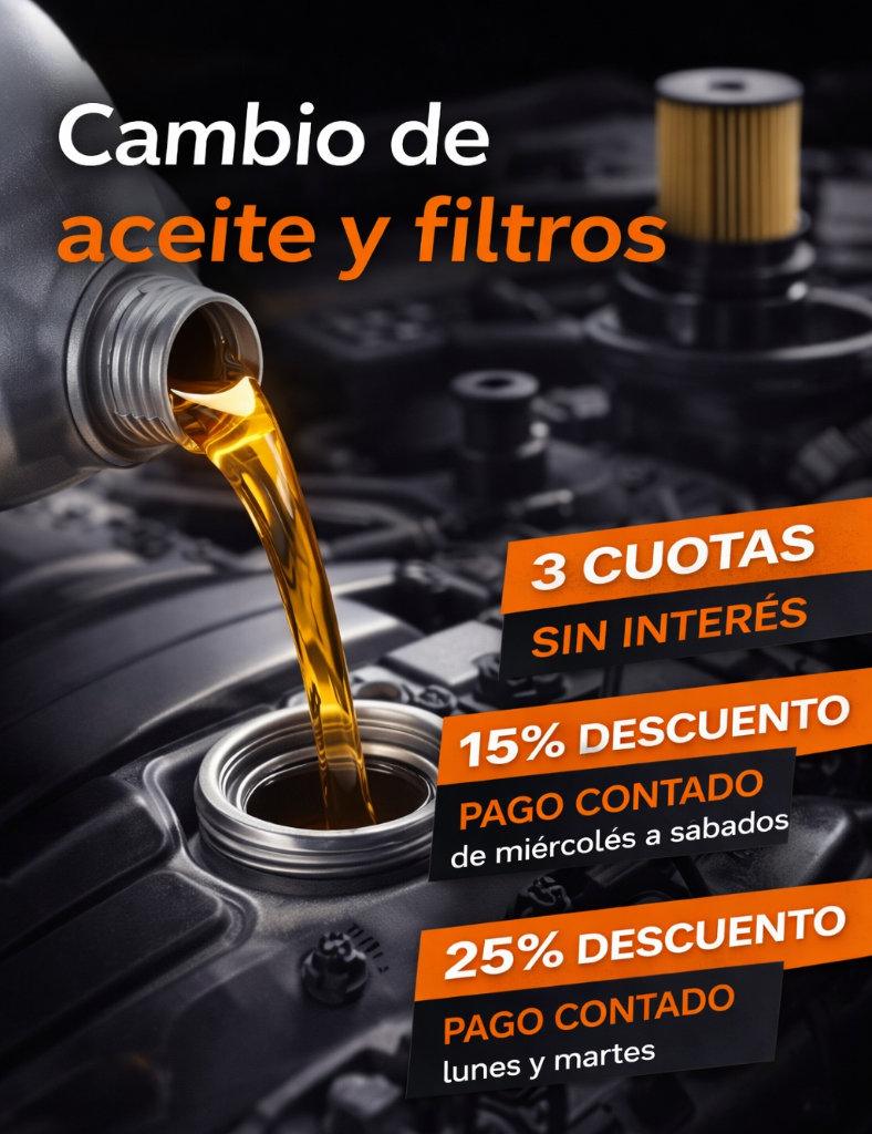 Cambio de Aceite y Filtros — 3 Cuotas Sin Interés