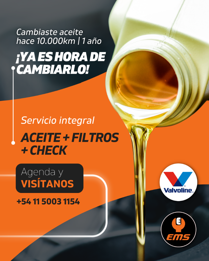 ¡Ya es hora de cambiarlo! — Aceite + Filtros + Check