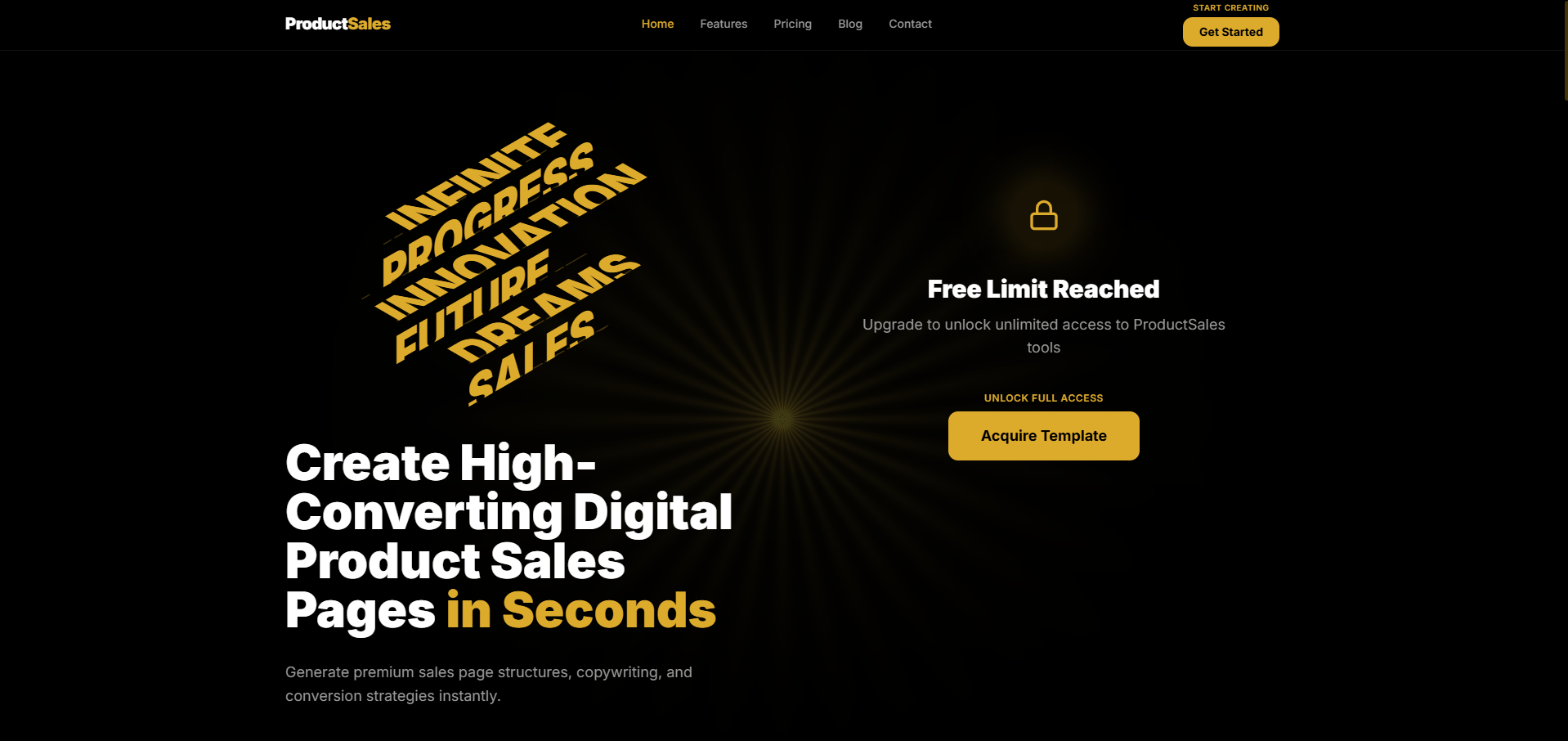 ProductSales — Digital product sales platform template preview