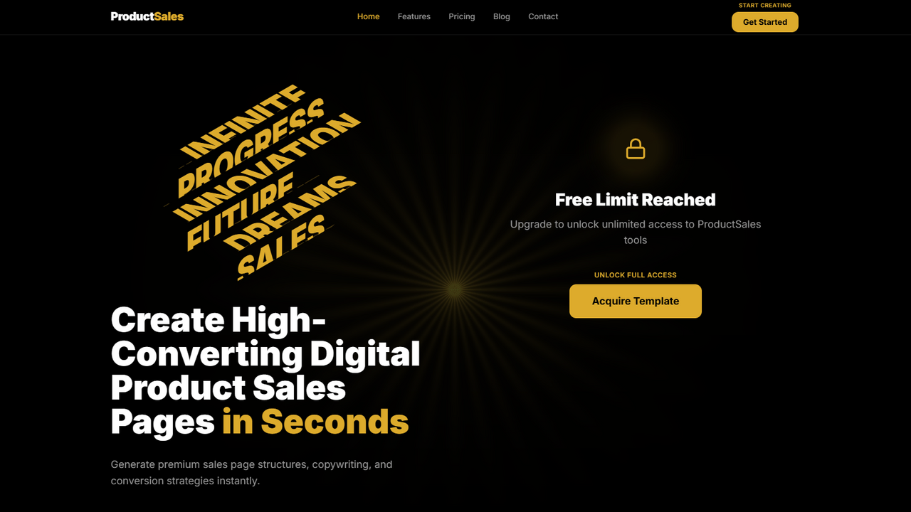 ProductSales — Digital product sales platform template preview