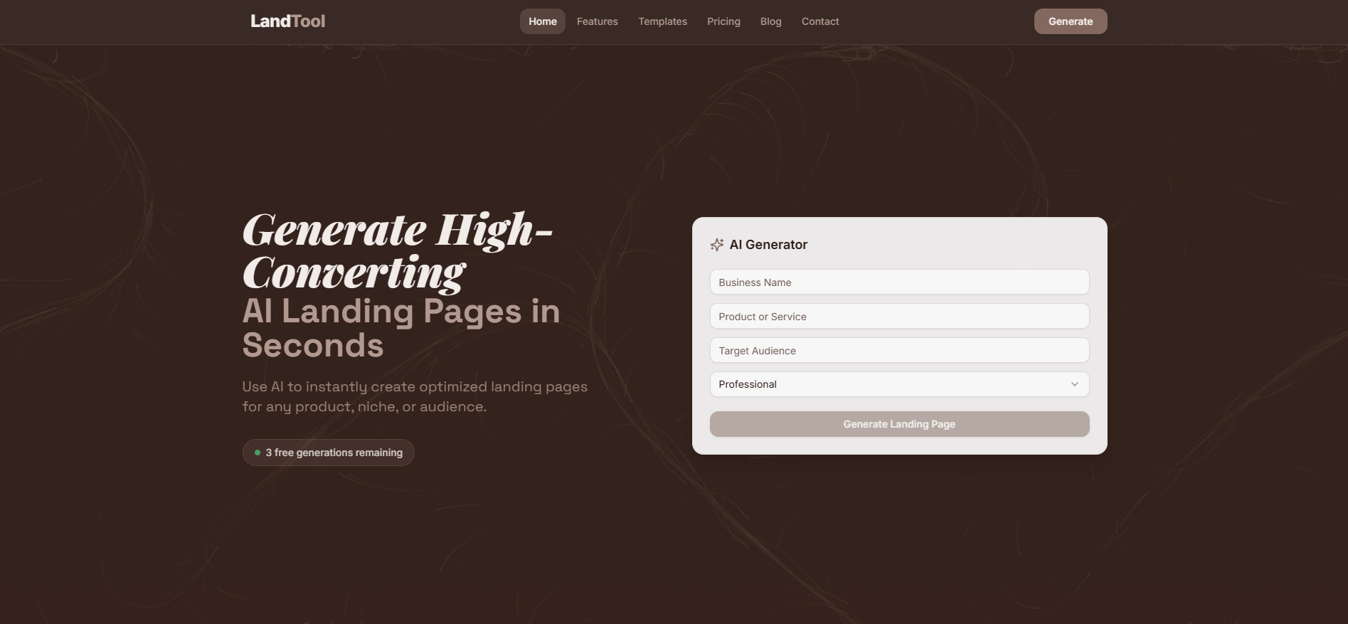LandTool template preview