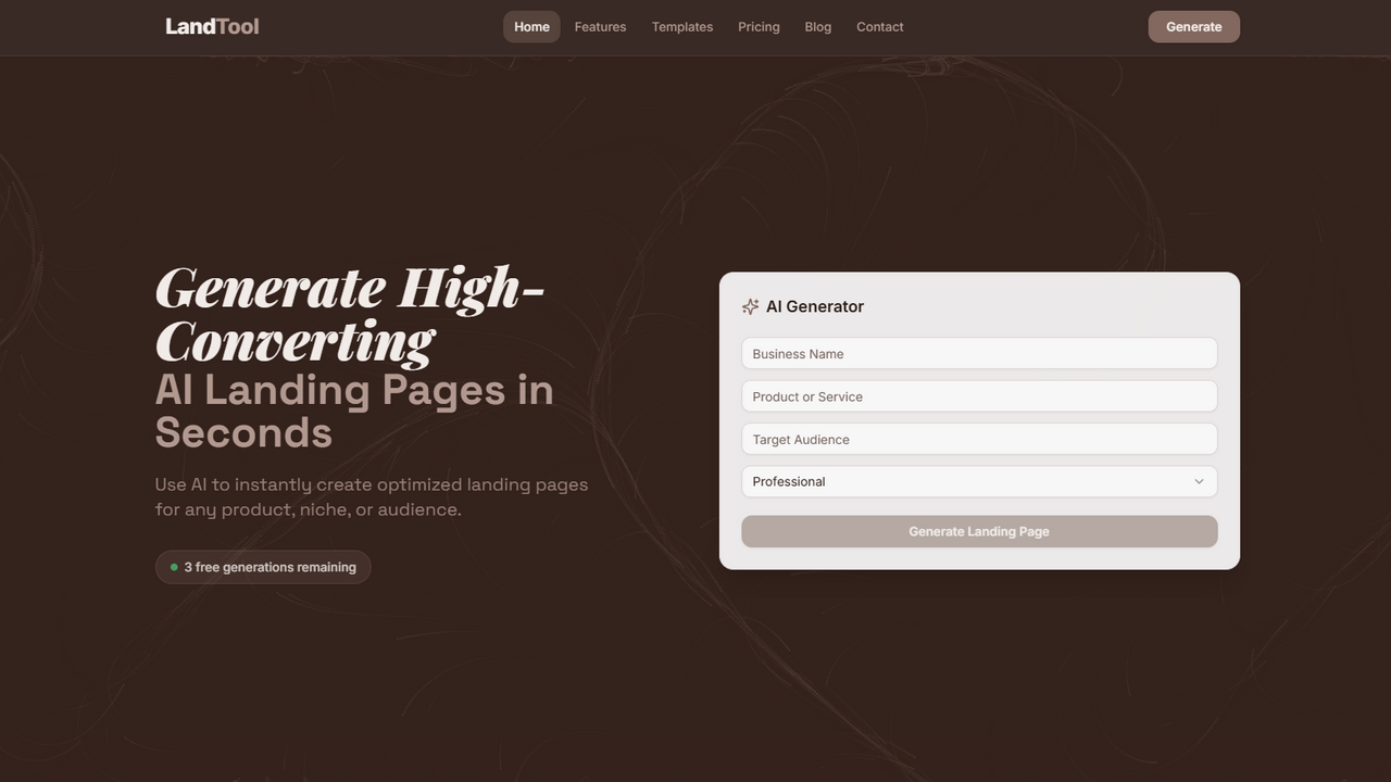 LandTool template preview